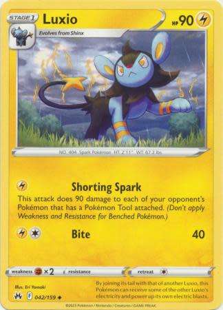 Pokemon Trading Card Game - Luxio - 042/159 - Uncommon Crown Zenith