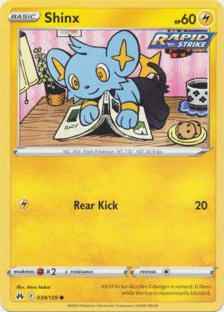 Pokemon Trading Card Game - Shinx - 039/159 - Common Crown Zenith
