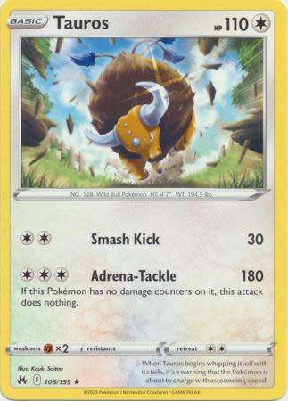 Pokemon Trading Card Game - Tauros - 106/159 - Rare Crown Zenith