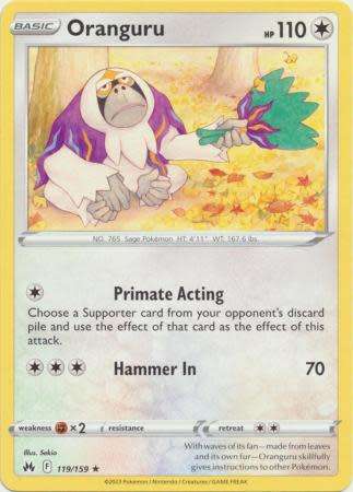 Pokemon Trading Card Game - Oranguru - 119/159 - Rare Crown Zenith