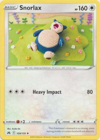Pokemon Trading Card Game - Snorlax - 109/159 - Rare Crown Zenith