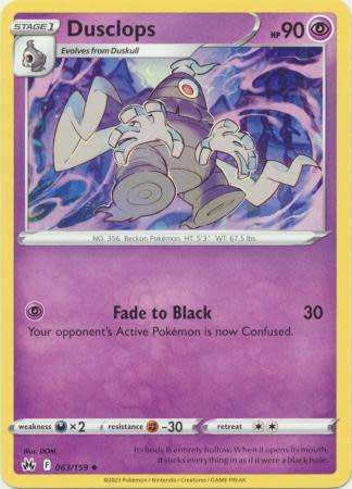 Pokemon Trading Card Game - Dusclops - 063/159 - Uncommon Crown Zenith