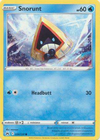 Pokemon Trading Card Game - Snorunt - 034/159 - Common Crown Zenith
