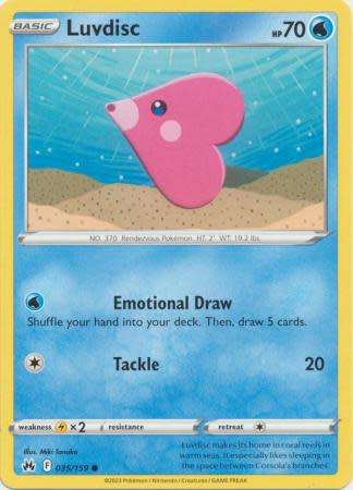 Pokemon Trading Card Game - Luvdisc - 035/159 - Common Crown Zenith