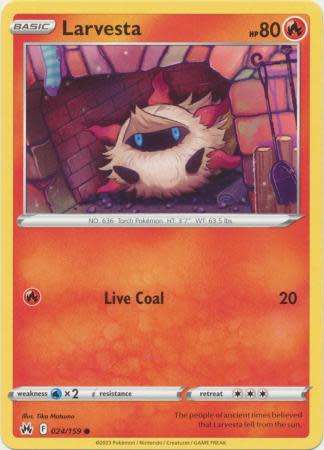 Pokemon Trading Card Game - Larvesta - 024/159 - Common Crown Zenith