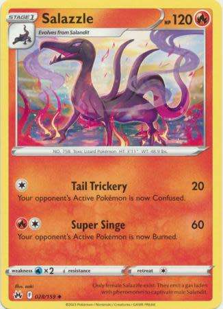 Pokemon Trading Card Game - Salazzle - 028/159 - Uncommon Crown Zenith