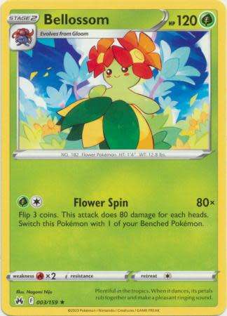 Pokemon Trading Card Game - Bellossom - 003/159 - Rare Crown Zenith