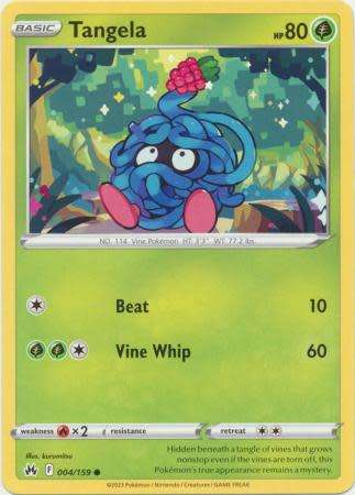 Pokemon Trading Card Game - Tangela - 004/159 - Common Crown Zenith