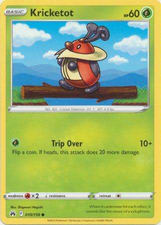 Pokemon Trading Card Game - Kricketot - 010/159 - Common Crown Zenith