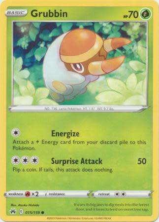 Pokemon Trading Card Game - Grubbin - 015/159 - Common Crown Zenith