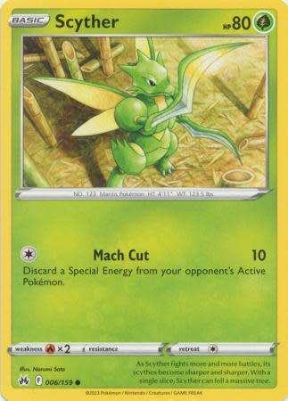 Pokemon Trading Card Game - Scyther - 006/159 - Common Crown Zenith