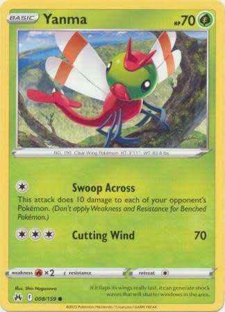 Pokemon Trading Card Game - Yanma - 008/159 - Common Crown Zenith