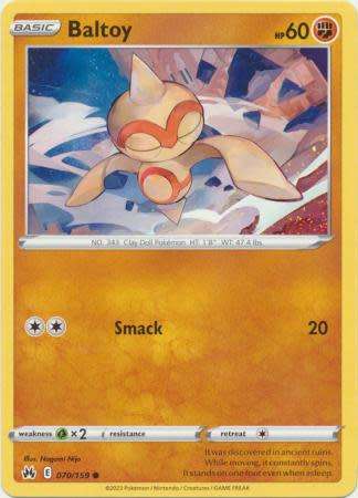 Pokemon Trading Card Game - Baltoy - 070/159 - Common Crown Zenith