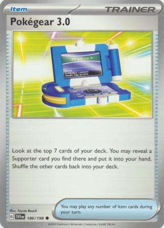 Pokemon Trading Card Game - Pokegear 3.0 - 186/198 - Common Scarlet & Violet (Base Set)