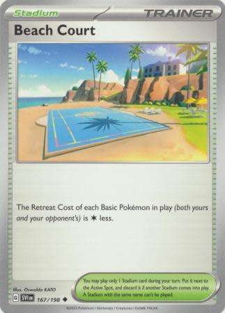 Pokemon Trading Card Game - Beach Court - 167/198 - Uncommon Scarlet & Violet (Base Set)