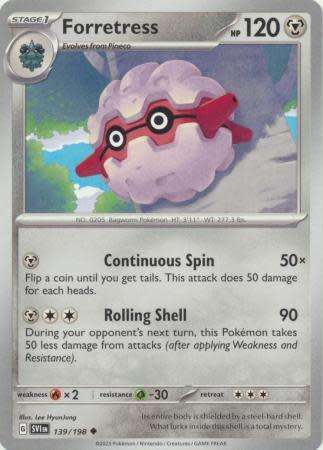Pokemon Trading Card Game - Forretress - 139/198 - Uncommon Scarlet & Violet (Base Set)
