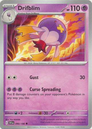 Pokemon Trading Card Game - Drifblim - 090/198 - Uncommon Scarlet & Violet (Base Set)