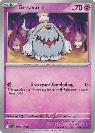 Pokemon Trading Card Game - Greavard - 104/198 - Common Scarlet & Violet (Base Set)