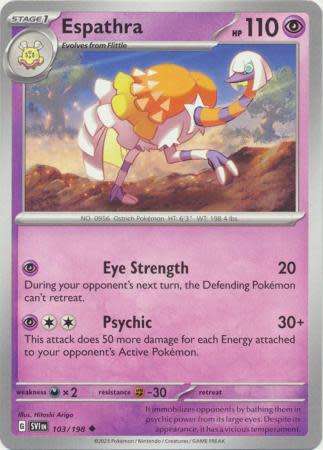 Pokemon Trading Card Game - Espathra - 103/198 - Uncommon Scarlet & Violet (Base Set)