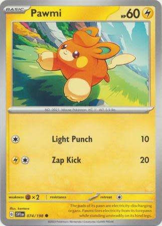 Pokemon Trading Card Game - Pawmi - 074/198 - Common Scarlet & Violet (Base Set)