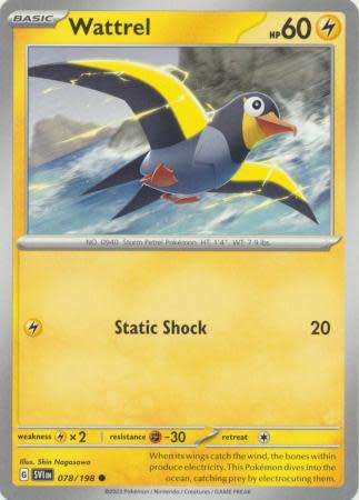 Pokemon Trading Card Game - Wattrel - 078/198 - Common Scarlet & Violet (Base Set)