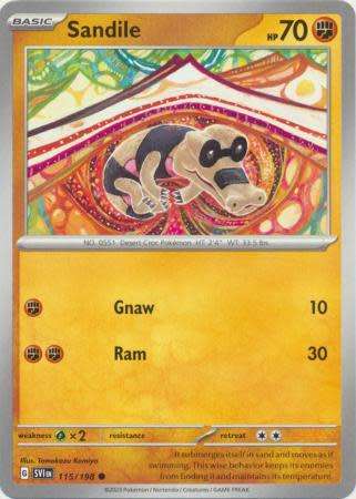 Pokemon Trading Card Game - Sandile - 115/198 - Common Scarlet & Violet (Base Set)
