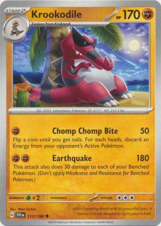 Pokemon Trading Card Game - Krookodile - 117/198 - Uncommon Scarlet & Violet (Base Set)