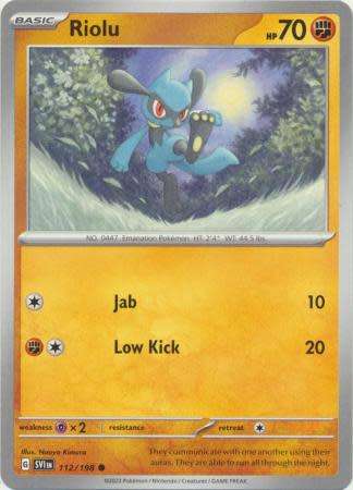 Pokemon Trading Card Game - Riolu - 112/198 - Common Scarlet & Violet (Base Set)