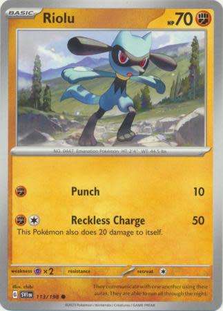 Pokemon Trading Card Game - Riolu - 113/198 - Common Scarlet & Violet (Base Set)