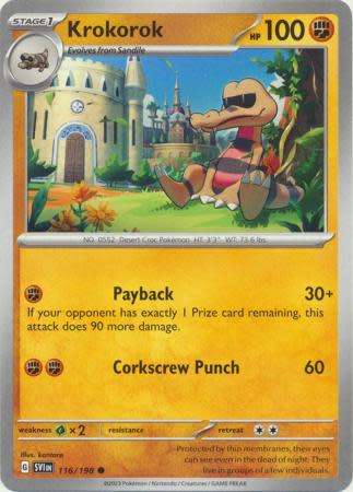 Pokemon Trading Card Game - Krokorok - 116/198 - Common Scarlet & Violet (Base Set)