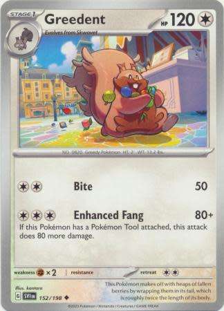 Pokemon Trading Card Game - Greedent - 152/198 - Uncommon Scarlet & Violet (Base Set)