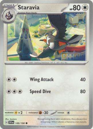 Pokemon Trading Card Game - Staravia - 149/198 - Common Scarlet & Violet (Base Set)