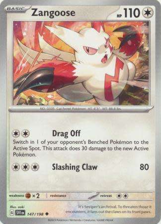Pokemon Trading Card Game - Zangoose - 147/198 - Uncommon Scarlet & Violet (Base Set)