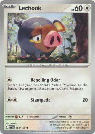 Pokemon Trading Card Game - Lechonk - 154/198 - Common Scarlet & Violet (Base Set)