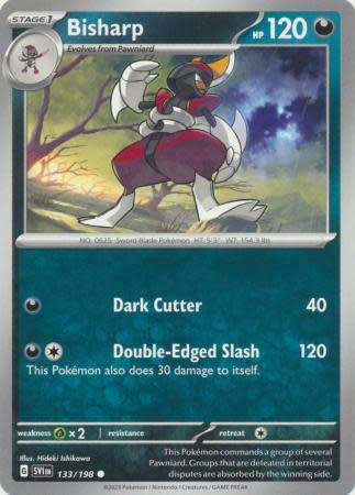 Pokemon Trading Card Game - Bisharp - 133/198 - Common Scarlet & Violet (Base Set)