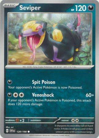 Pokemon Trading Card Game - Seviper - 128/198 - Common Scarlet & Violet (Base Set)