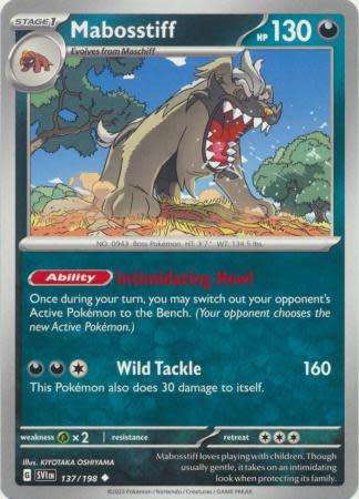 Pokemon Trading Card Game - Mabosstiff - 137/198 - Uncommon Scarlet & Violet (Base Set)