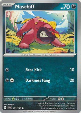 Pokemon Trading Card Game - Maschiff - 135/198 - Common Scarlet & Violet (Base Set)