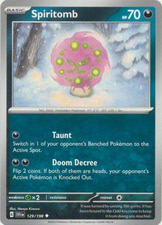 Pokemon Trading Card Game - Spiritomb - 129/198 - Uncommon Scarlet & Violet (Base Set)