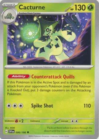 Pokemon Trading Card Game - Cacturne - 006/198 - Uncommon Scarlet & Violet (Base Set)