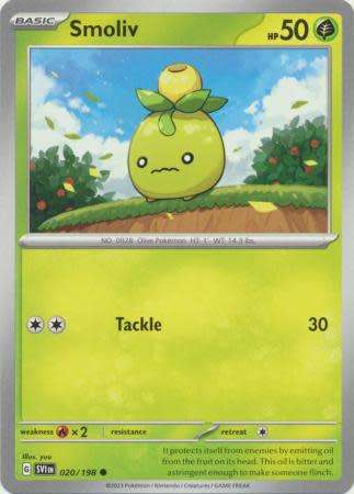 Pokemon Trading Card Game - Smoliv - 020/198 - Common Scarlet & Violet (Base Set)