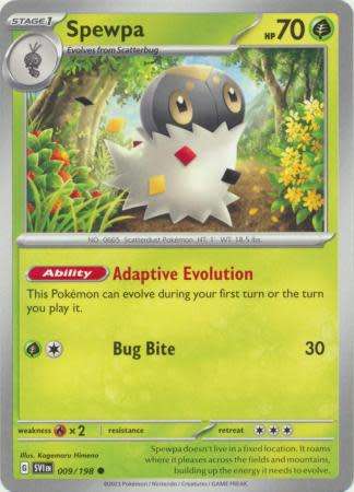 Pokemon Trading Card Game - Spewpa - 009/198 - Common Scarlet & Violet (Base Set)
