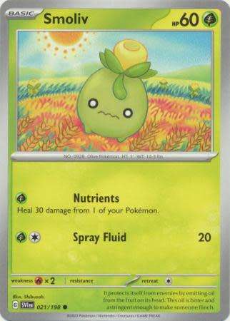 Pokemon Trading Card Game - Smoliv - 021/198 - Common Scarlet & Violet (Base Set)