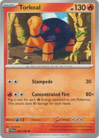 Pokemon Trading Card Game - Torkoal - 035/198 - Uncommon Scarlet & Violet (Base Set)
