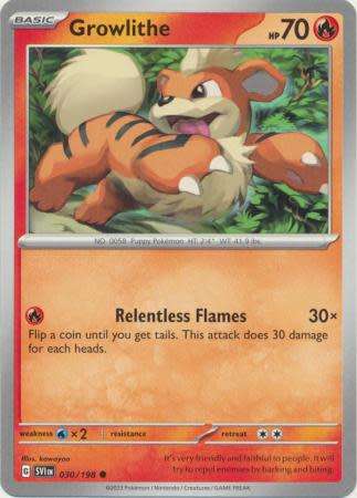 Pokemon Trading Card Game - Growlithe - 030/198 - Common Scarlet & Violet (Base Set)