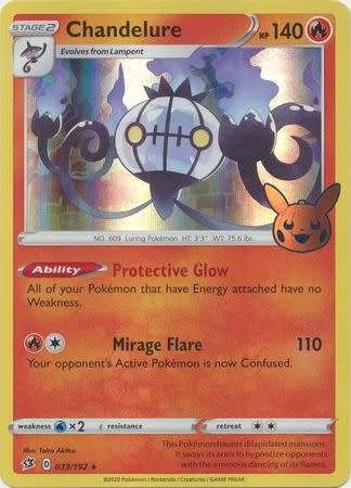 Pokemon Trading Card Game - Chandelure - 033/192 - Holo Rare Trick or Trade 2022 Promo