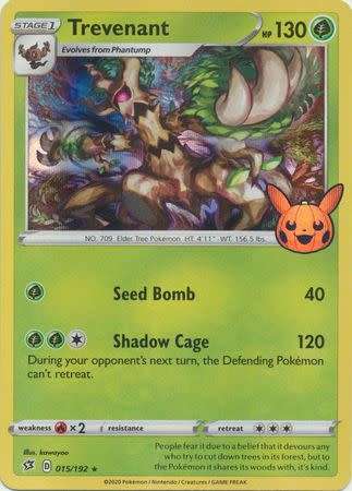 Pokemon Trading Card Game -Trevenant - 015/192 - Holo Rare Trick or Trade 2022 Promo