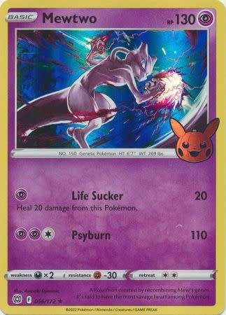 Pokemon Trading Card Game - Mewtwo - 056/172 - Holo Rare Trick or Trade 2022 Promo