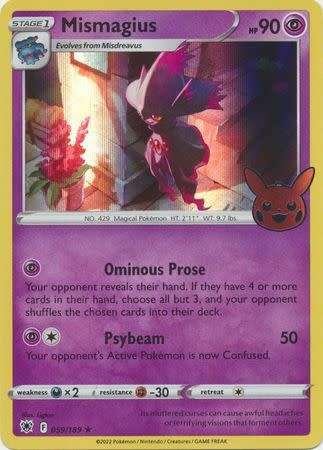 Pokemon Trading Card Game - Mismagius - 059/189 - Holo Rare Trick or Trade 2022 Promo