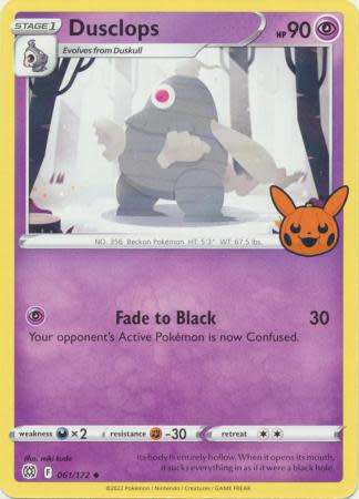 Pokemon Trading Card Game - Dusclops - 061/172 - Uncommon Trick or Trade 2022 Promo